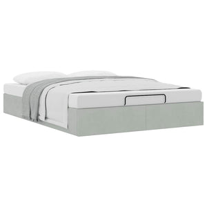 vidaXL Ottoman Bed Frame Light Grey 140x190 cm Velvet (mattress not included)