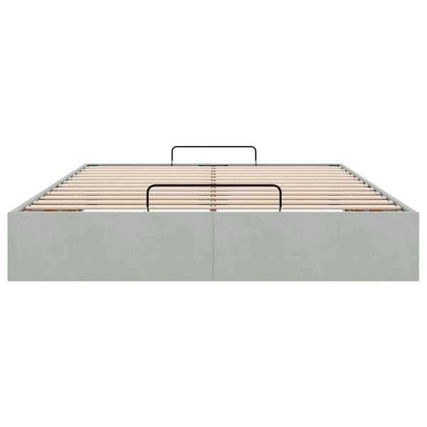 vidaXL Ottoman Bed Frame Light Grey 140x190 cm Velvet (mattress not included)