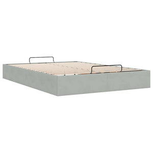 vidaXL Ottoman Bed Frame Light Grey 140x190 cm Velvet (mattress not included)