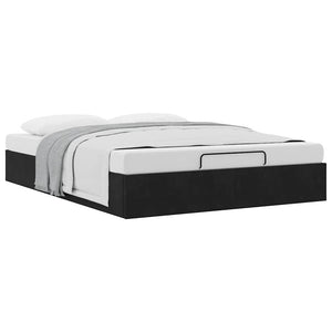 vidaXL Ottoman Bed Frame without Mattress Black 140x190 cm Velvet