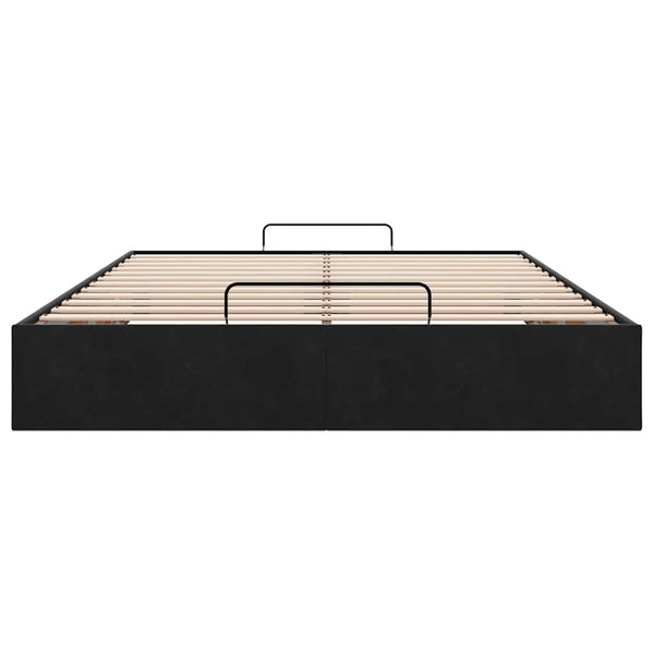 vidaXL Ottoman Bed Frame without Mattress Black 140x190 cm Velvet