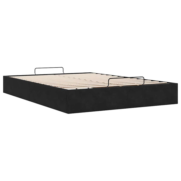 vidaXL Ottoman Bed Frame without Mattress Black 140x190 cm Velvet