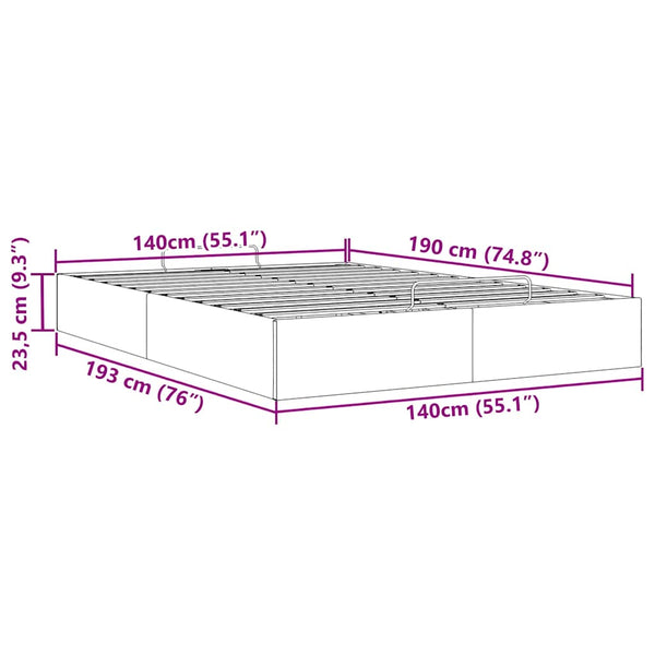 vidaXL Ottoman Bed Frame Dark Green 140x190 cm Velvet
