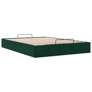 vidaXL Ottoman Bed Frame Dark Green 140x190 cm Velvet