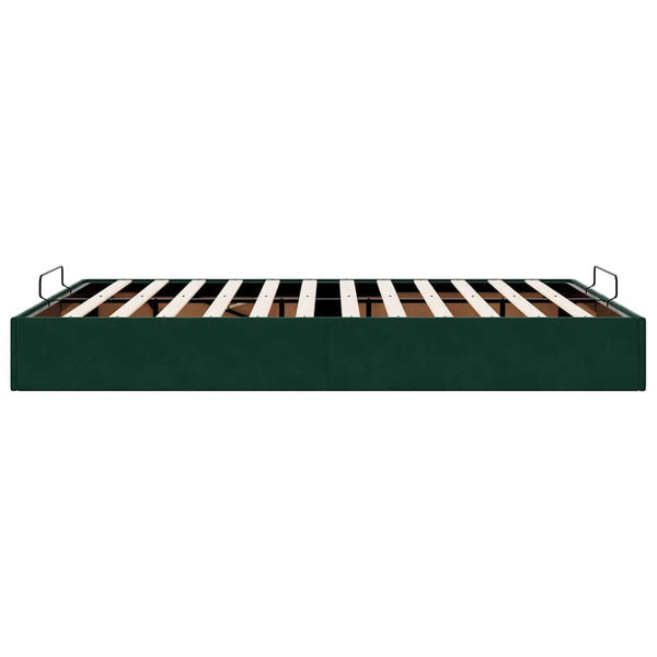 vidaXL Ottoman Bed Frame Dark Green 140x190 cm Velvet