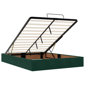 vidaXL Ottoman Bed Frame Dark Green 140x190 cm Velvet