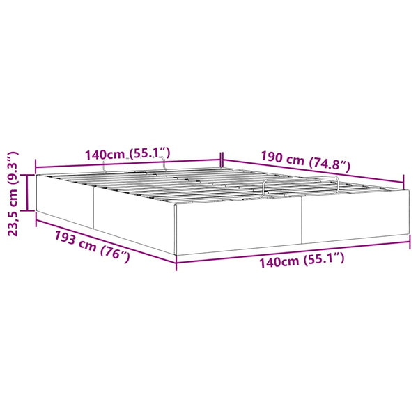 vidaXL Ottoman Bed Frame without Mattress Dark Blue 140x190 cm Velvet