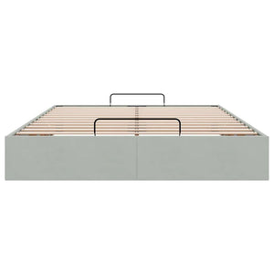 vidaXL Ottoman Bed Frame without Mattress Light Gray 140x200 cm Velvet