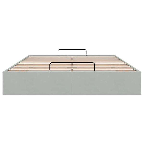 vidaXL Ottoman Bed Frame without Mattress Light Gray 140x200 cm Velvet