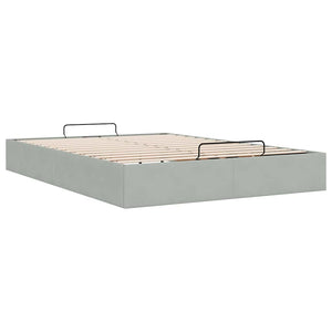 vidaXL Ottoman Bed Frame without Mattress Light Gray 140x200 cm Velvet