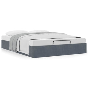 vidaXL Ottoman Bed Frame without Mattress Dark Grey 140x200 cm Velvet