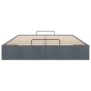 vidaXL Ottoman Bed Frame without Mattress Dark Grey 140x200 cm Velvet