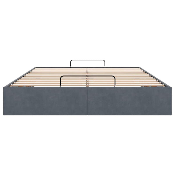 vidaXL Ottoman Bed Frame without Mattress Dark Grey 140x200 cm Velvet