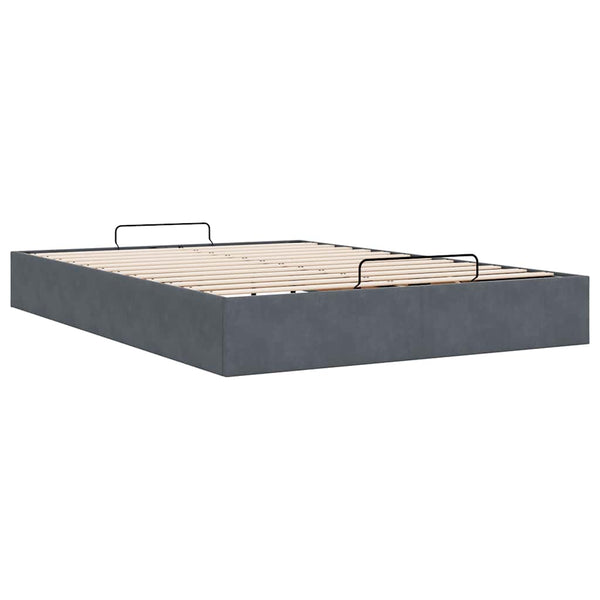 vidaXL Ottoman Bed Frame without Mattress Dark Grey 140x200 cm Velvet