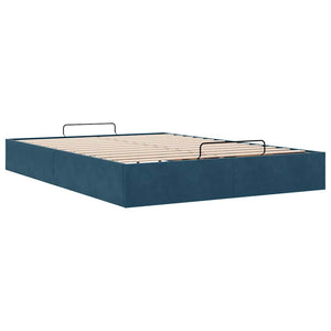 vidaXL Ottoman Bed Frame without Mattress Dark Blue 140x200 cm Velvet
