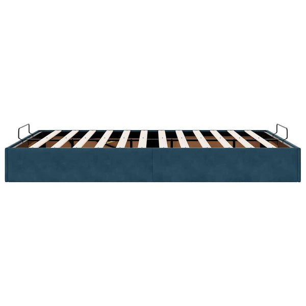 vidaXL Ottoman Bed Frame without Mattress Dark Blue 140x200 cm Velvet