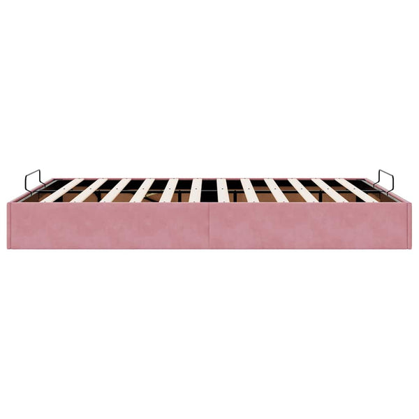 vidaXL Ottoman Bed Frame without Mattress Pink 140x200 cm Velvet