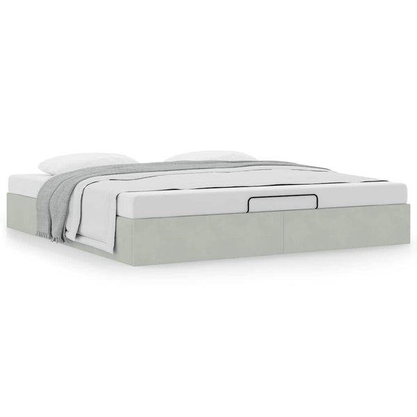 vidaXL Ottoman Bed Frame Light Grey 160x200 cm Velvet (mattress not included)