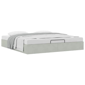 vidaXL Ottoman Bed Frame Light Grey 160x200 cm Velvet (mattress not included)
