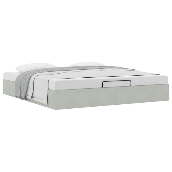 vidaXL Ottoman Bed Frame Light Grey 160x200 cm Velvet (mattress not included)
