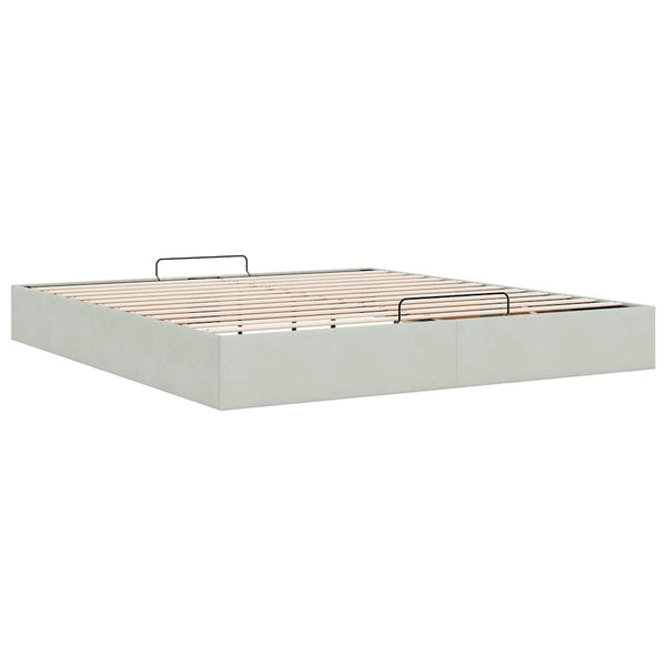 vidaXL Ottoman Bed Frame Light Grey 160x200 cm Velvet (mattress not included)
