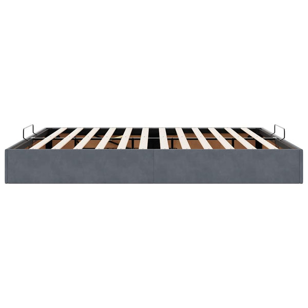 vidaXL Ottoman Bed Frame without Mattress Dark Grey 160x200 cm Velvet