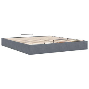 vidaXL Ottoman Bed Frame without Mattress Dark Grey 160x200 cm Velvet