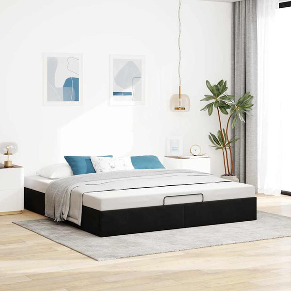 vidaXL Ottoman Bed Frame Black 160x200 cm Velvet without Mattress