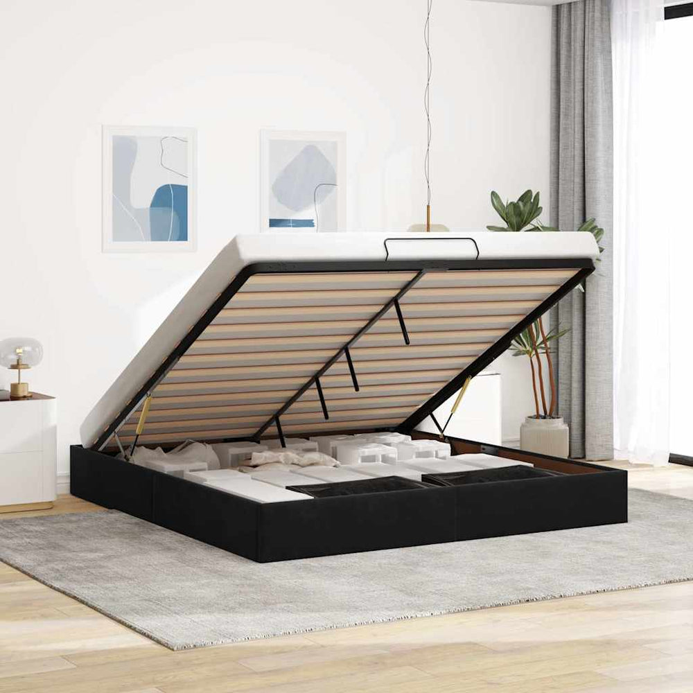 vidaXL Ottoman Bed Frame Black 160x200 cm Velvet without Mattress