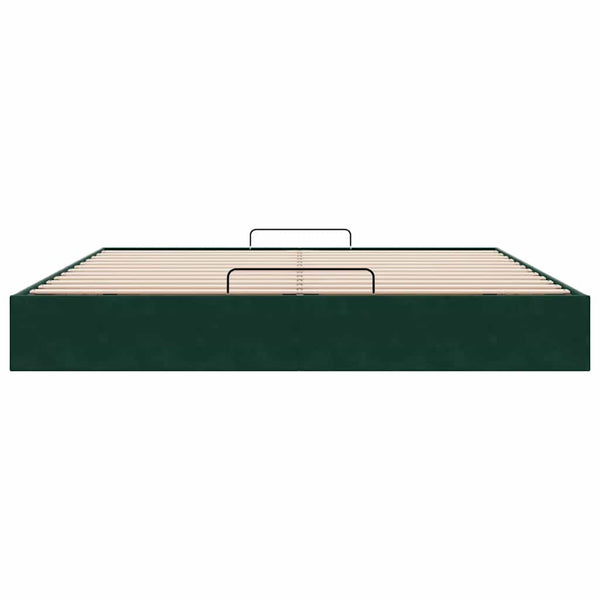 vidaXL Ottoman Bed Frame without Mattress Dark Green 160x200 cm Velvet