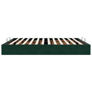 vidaXL Ottoman Bed Frame without Mattress Dark Green 160x200 cm Velvet