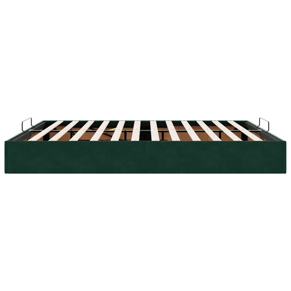 vidaXL Ottoman Bed Frame without Mattress Dark Green 160x200 cm Velvet