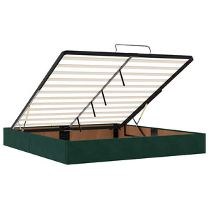 vidaXL Ottoman Bed Frame without Mattress Dark Green 160x200 cm Velvet