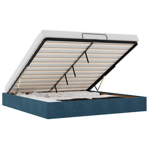 vidaXL Ottoman Bed Frame without Mattress Dark Blue 160x200 cm Velvet
