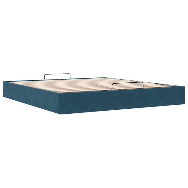 vidaXL Ottoman Bed Frame without Mattress Dark Blue 160x200 cm Velvet