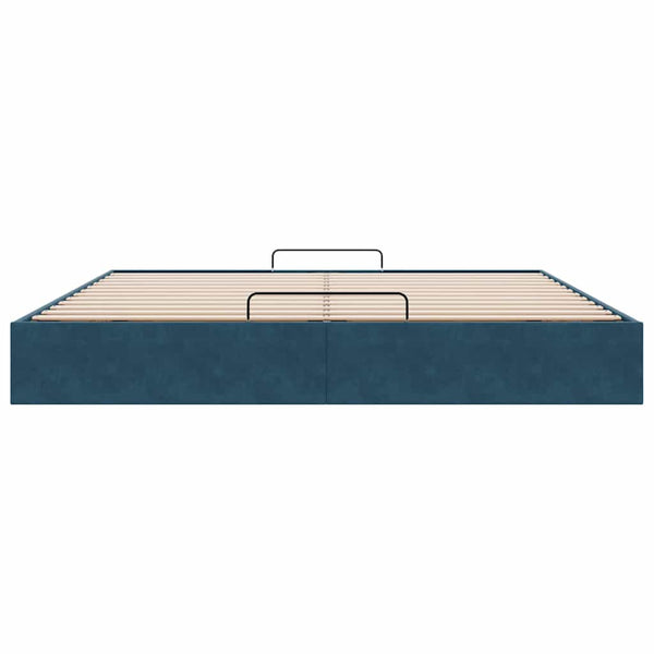 vidaXL Ottoman Bed Frame without Mattress Dark Blue 160x200 cm Velvet