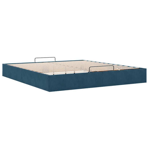 vidaXL Ottoman Bed Frame without Mattress Dark Blue 160x200 cm Velvet