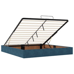 vidaXL Ottoman Bed Frame without Mattress Dark Blue 160x200 cm Velvet