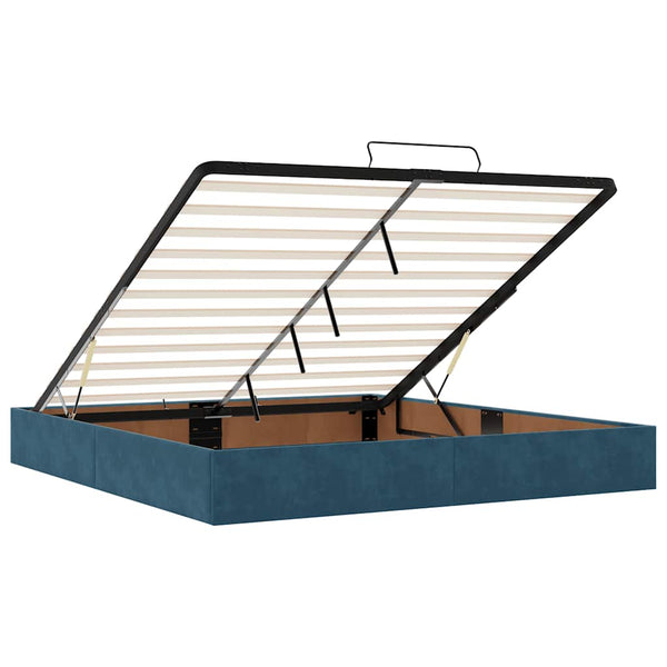 vidaXL Ottoman Bed Frame without Mattress Dark Blue 160x200 cm Velvet