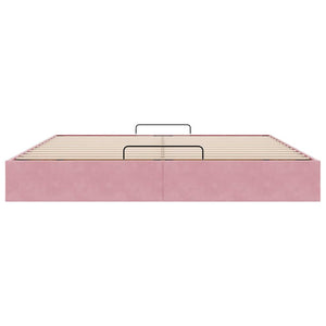 vidaXL Ottoman Bed Frame without Mattress Pink 160x200 cm Velvet