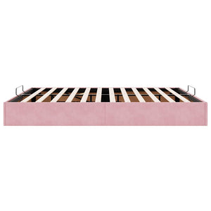 vidaXL Ottoman Bed Frame without Mattress Pink 160x200 cm Velvet