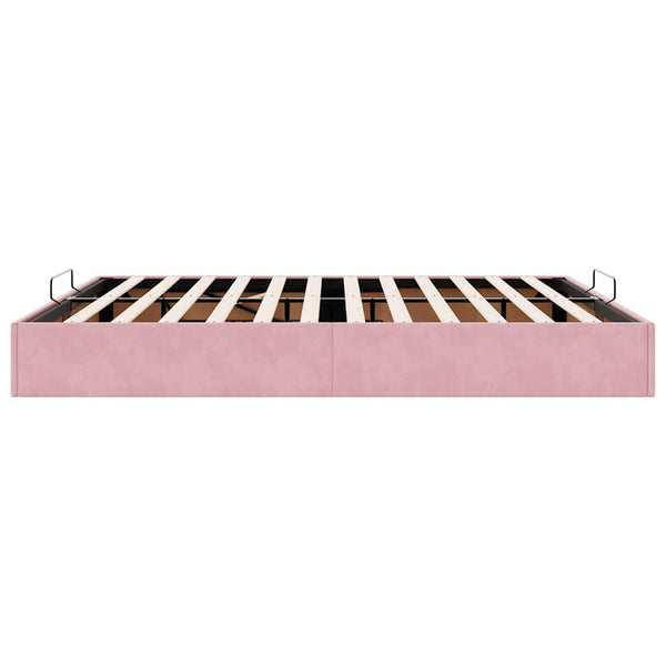 vidaXL Ottoman Bed Frame without Mattress Pink 160x200 cm Velvet