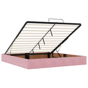 vidaXL Ottoman Bed Frame without Mattress Pink 160x200 cm Velvet