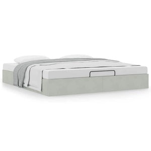 vidaXL Ottoman Bed Frame without Mattress Light Grey 180x200 cm Velvet