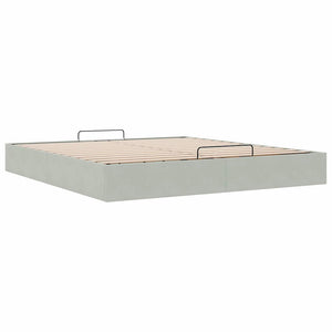 vidaXL Ottoman Bed Frame without Mattress Light Grey 180x200 cm Velvet