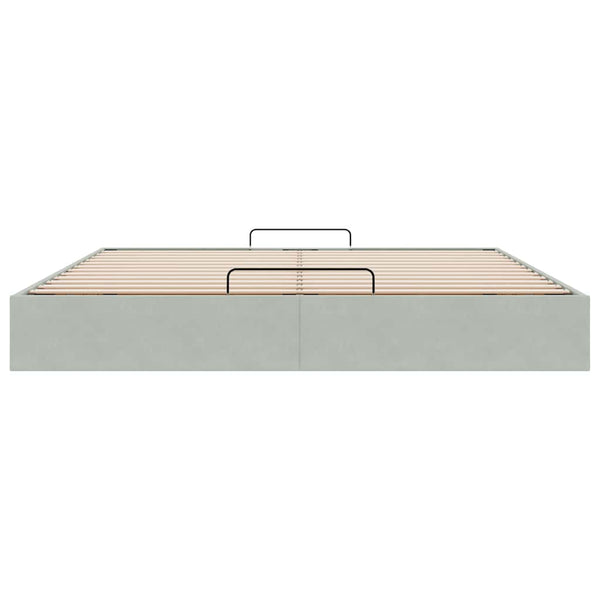 vidaXL Ottoman Bed Frame without Mattress Light Grey 180x200 cm Velvet