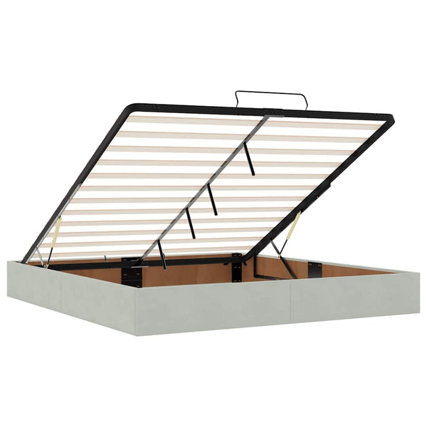 vidaXL Ottoman Bed Frame without Mattress Light Grey 180x200 cm Velvet
