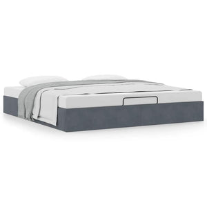 vidaXL Ottoman Bed Frame Dark Grey 180x200 cm Velvet