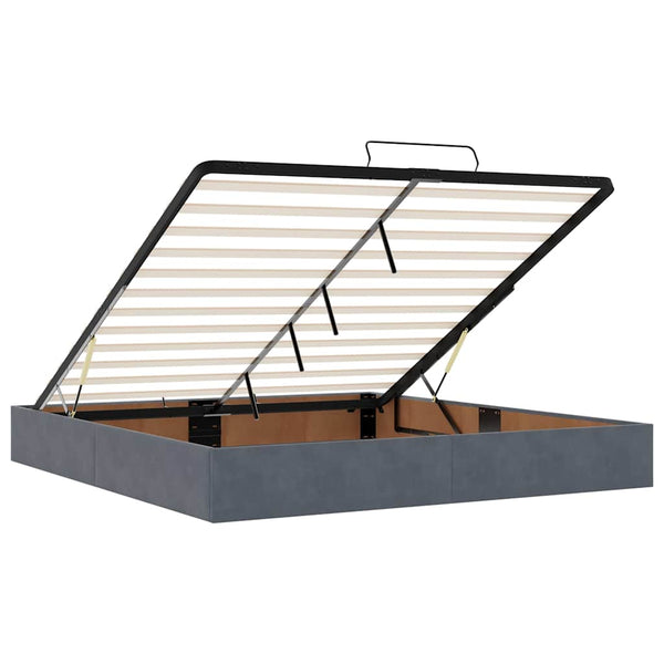 vidaXL Ottoman Bed Frame Dark Grey 180x200 cm Velvet