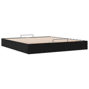 vidaXL Ottoman Bed Frame without Mattress Black 180x200 cm Velvet